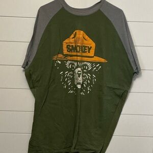 Smokey Bear Green and Gray Short Sleeve Tee
